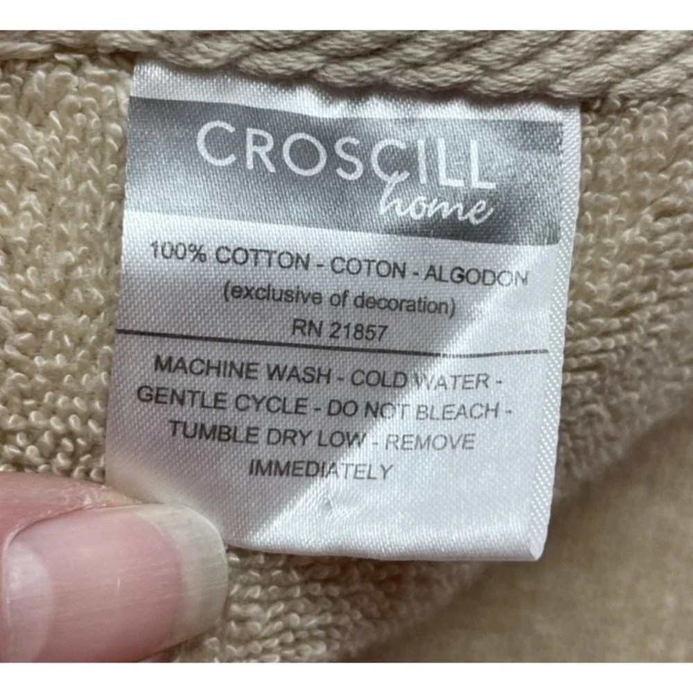 5 Pc Set Croscill Beaded Tasseled Towels 4 Hand 1 Fingertip Beige Brown Regency‎
